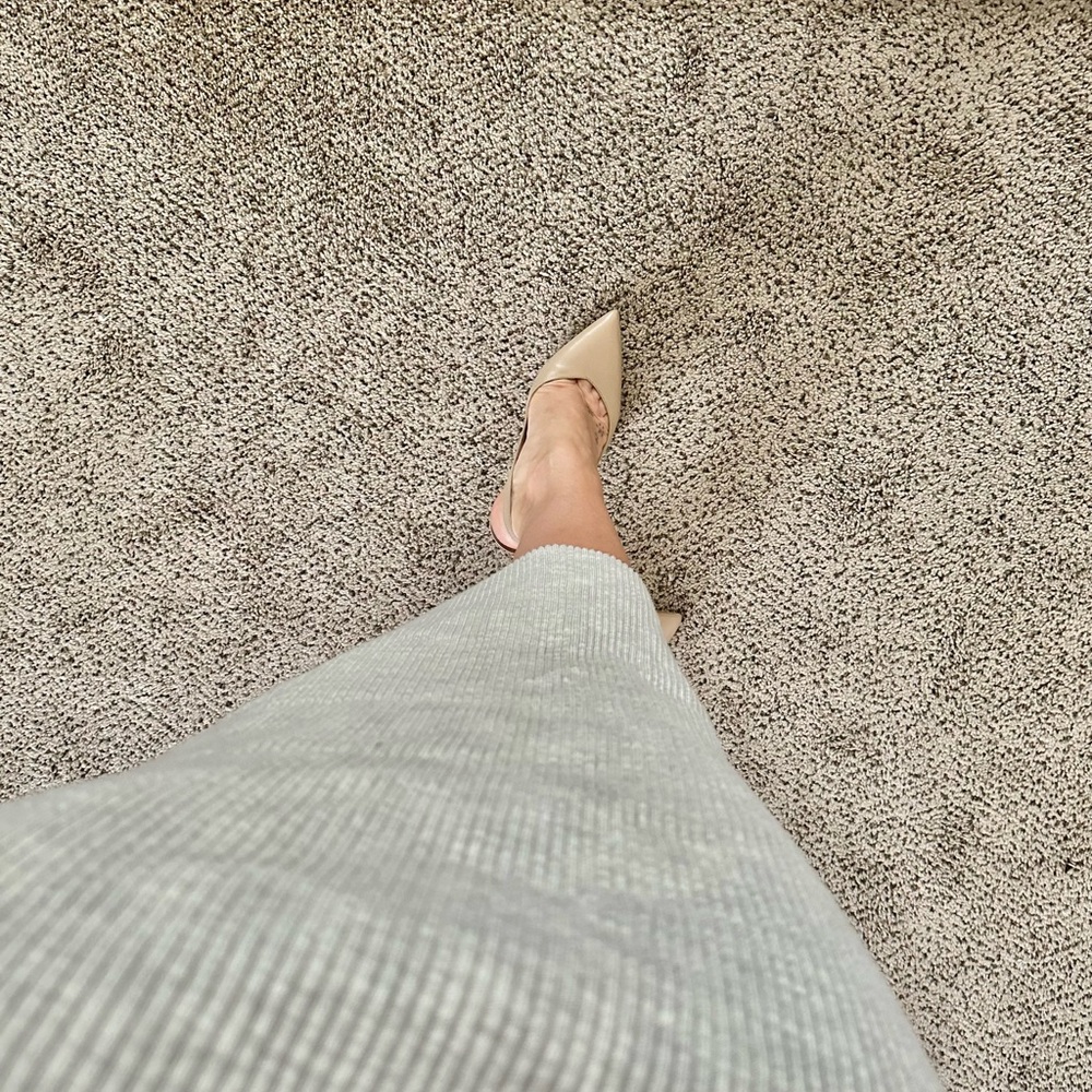 | abercrombie & fitch • cream heathered ribbed sweater skirt • large | - Picture 4 of 7